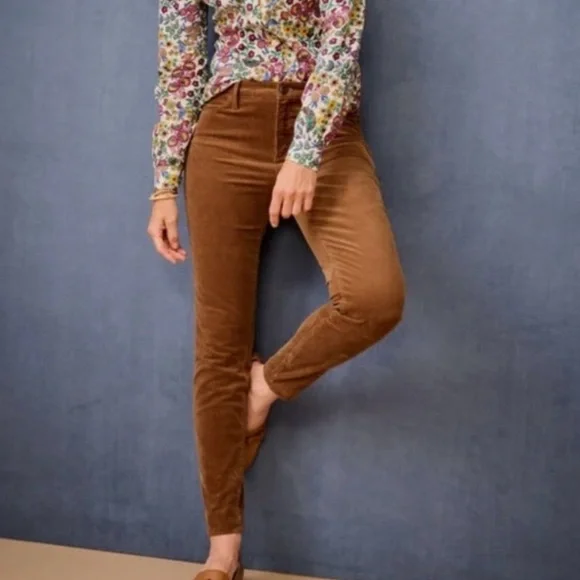 Talbots Caramel Brown Corduroy Ankle Pants - Picture 1 of 11